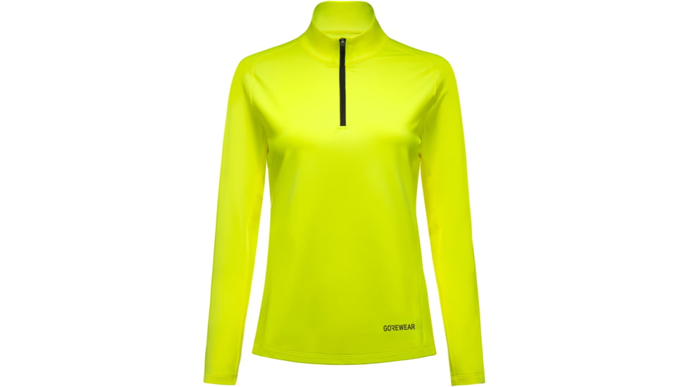 GOREWEAR Everyday Mid 1/4 Zip Womens in Neon Yellow Medium 8-10 Regular fit Moisture Wicking B3D7ED84, 101094-0800-40
