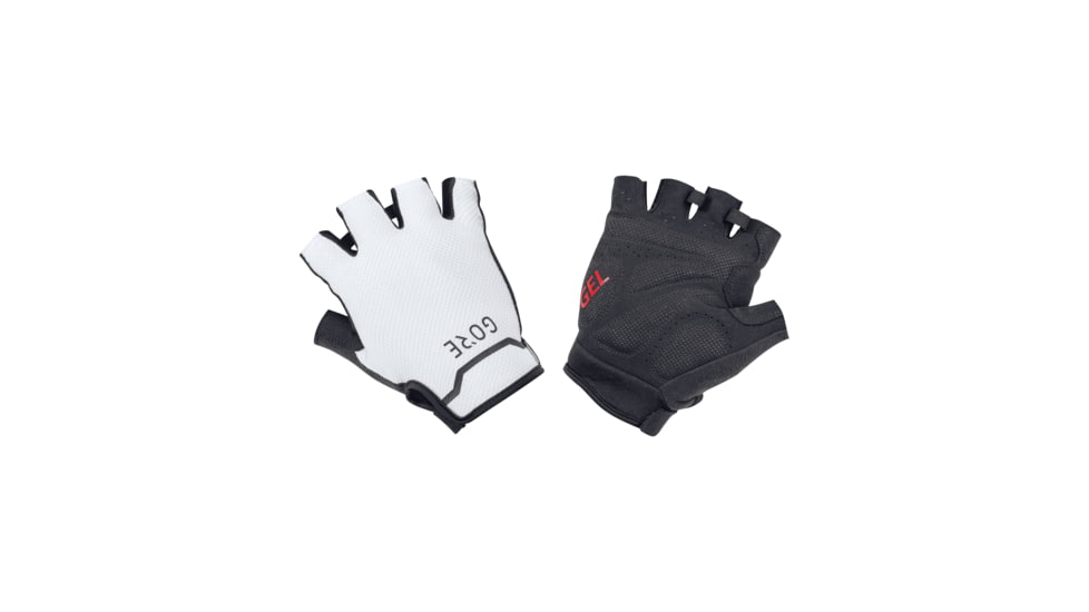 GOREWEAR C5 Short Gloves in Black/White Medium D71A44D3, 100592-9901-7