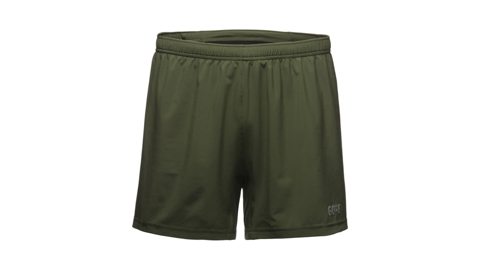 GOREWEAR Mens R5 5 Inch Running Shorts in Utility Green Small Slim fit 4E7C301B, 100619-BH00-M