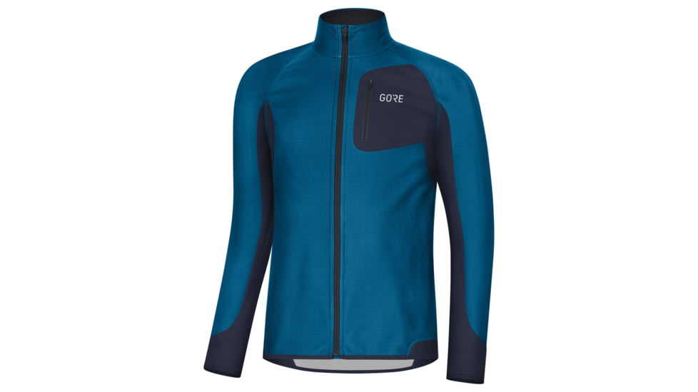 GOREWEAR Mens R3 Partial WINDSTOPPERR Running Shirt in Sphere Blue/Orbit Blue XL Slim fit Windproof F2F710BF, 100287-AZAU-XXL