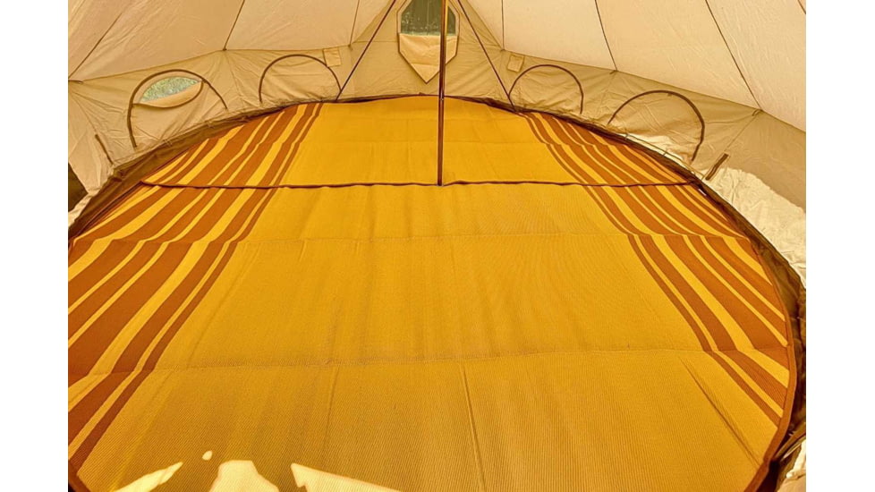 Life Intents Striped Bell Tent Floor Matting Citrus Tones 19 6M, striped-6m-yurt-tent-floor-matting-earth-tones
