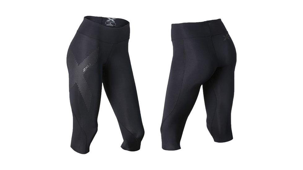 2XU Wmn Midrise Ct 3/4 Blk Sm WA2865b BL/DRF S
