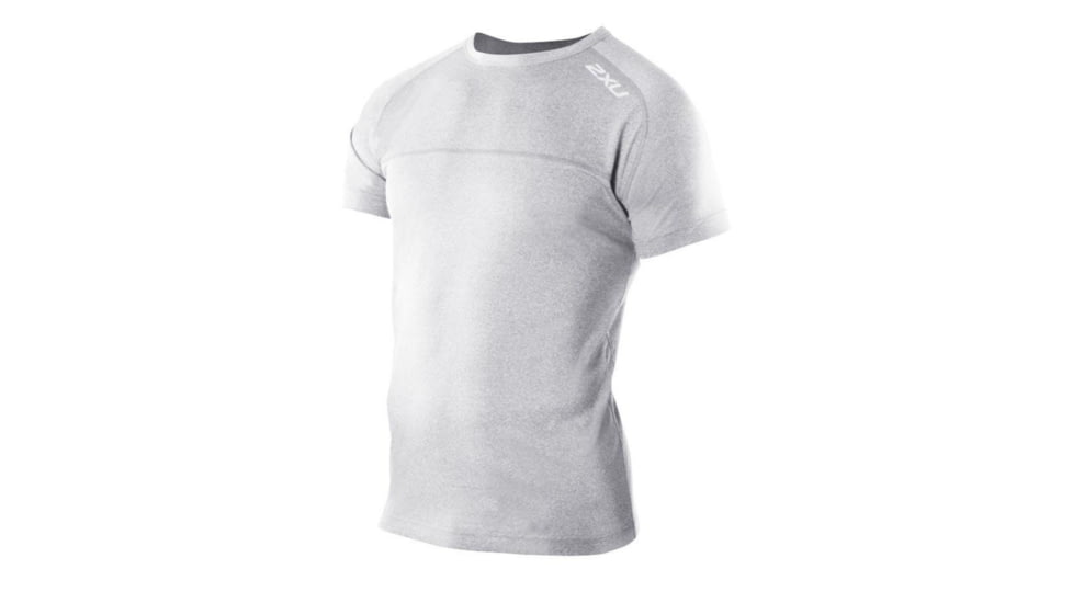 2XU Movement Short Sleeve Top - Men's-Light Grey Marle-Small