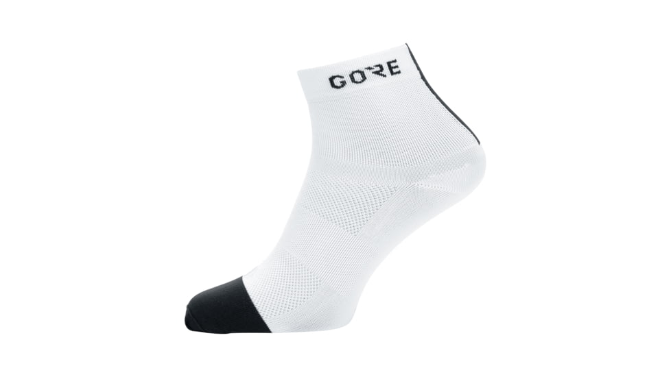 GOREWEAR M Light Mid Socks in White/Black 8-9.5 Moisture Wicking C8C64A50, 100232-0199-L