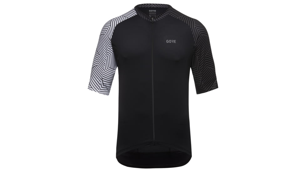 GOREWEAR Mens C5 Cycling Jersey in Black/White XL Form fit AC8855D8, 100164-9901-XXL
