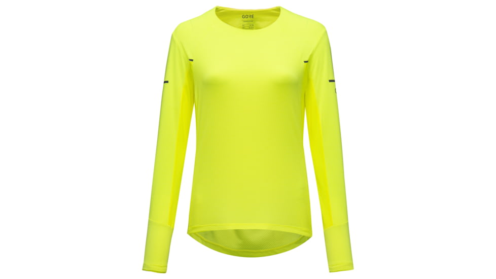 GOREWEAR Vivid Long Sleeve Running Shirt Womens in Neon Yellow Medium 8-10 Slim fit 3C1E5F9A, 100756-0800-40