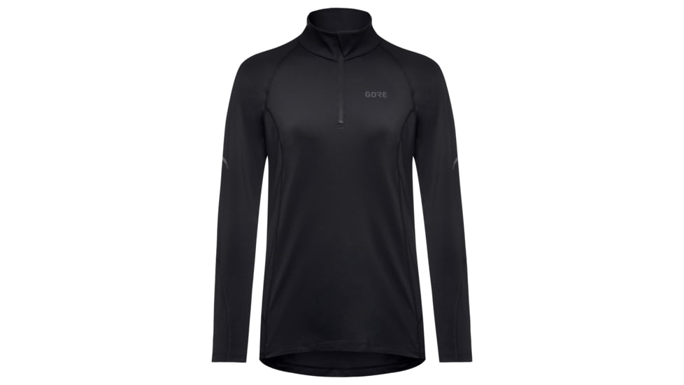 GOREWEAR Womens M Mid Long Sleeve Zip Running Shirt in Black Small 4-6 Slim fit EA2FA6B5, 100534-9900-38