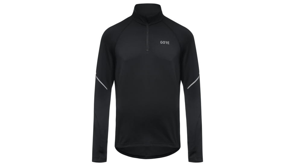 GOREWEAR Mens M Mid Long Sleeve Zip Running Shirt in Black Medium Slim fit 0C93A2C0, 100530-9900-L