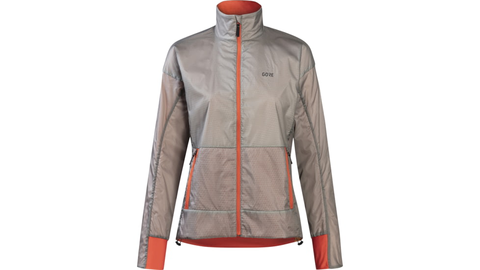 GOREWEAR Drive Running Jacket Womens in Lab Gray/Fireball Small 4-6 Slim fit Windproof D88A6557, 100845-BFAY-38