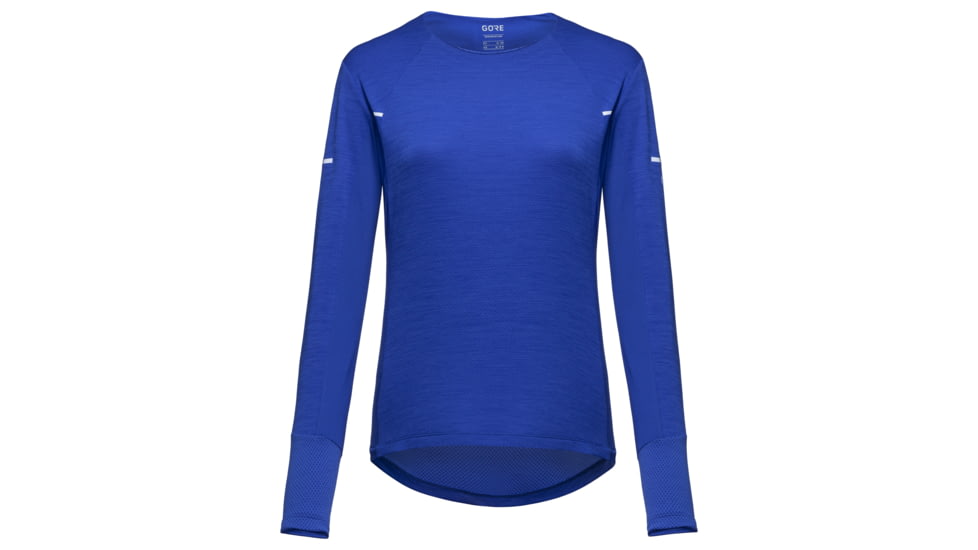 GOREWEAR Vivid Long Sleeve Running Shirt Womens in Ultramarine Blue XS 0-2 Slim fit 606440F1, 100756-BL00-36