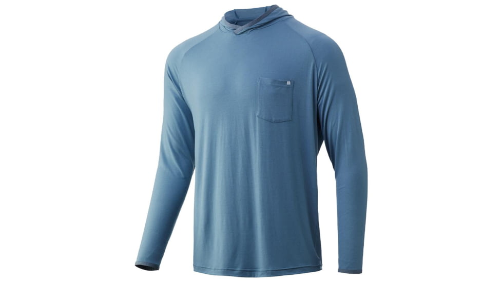 HUK Performance Fishing Waypoint Hoodie - Men's, Silver Blue, Small, H1200292-040-S