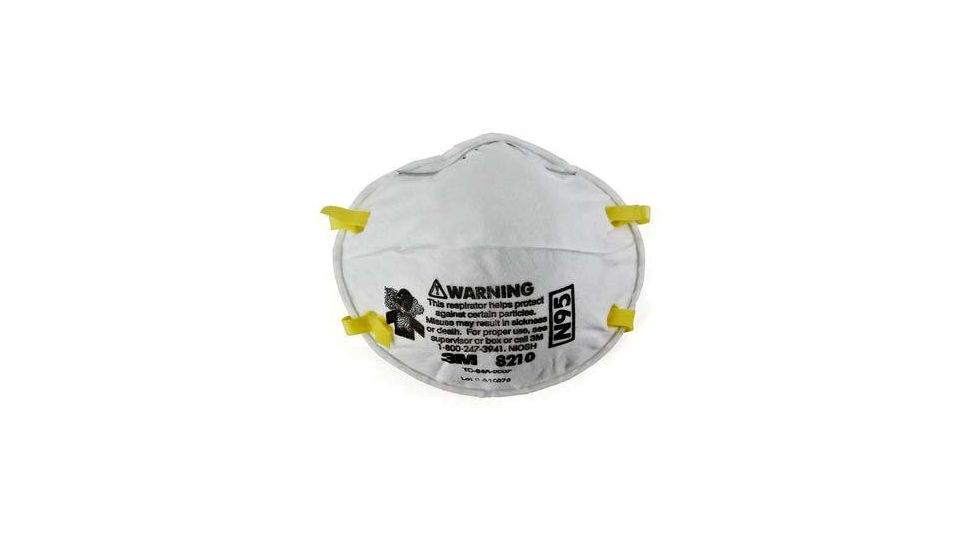 3M Particulate Respiratory Mask, Cup Style, White, Standard Size, Case of 20, N95 3M-8210