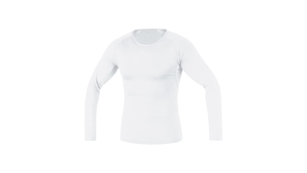 GOREWEAR Mens M Base Layer Long Sleeve Shirt in White Large Slim fit 63EF3731, 100317-0100-XL