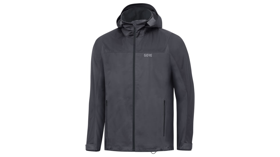 GOREWEAR Mens R3 GORE-TEX Active Hooded Running Jacket in Terra Grey/Black Medium Regular fit Waterproof EC548092, 100550-0R99-L