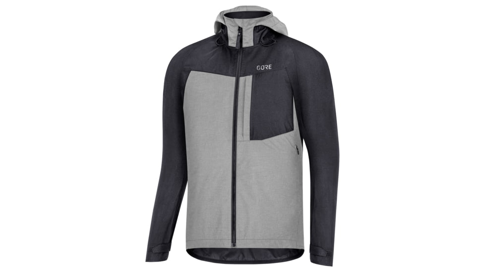 GOREWEAR Mens C5 GORE-TEX Trail Hooded Cycling Jacket in Black XL Regular fit Waterproof 4E953379, 100528-9900-XXL