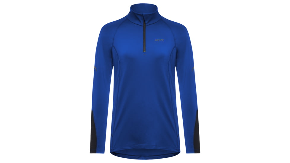 GOREWEAR Womens M Mid Long Sleeve Zip Running Shirt in Ultramarine Blue/Black 2XS Slim fit A381D9CC, 100534-BL99-34