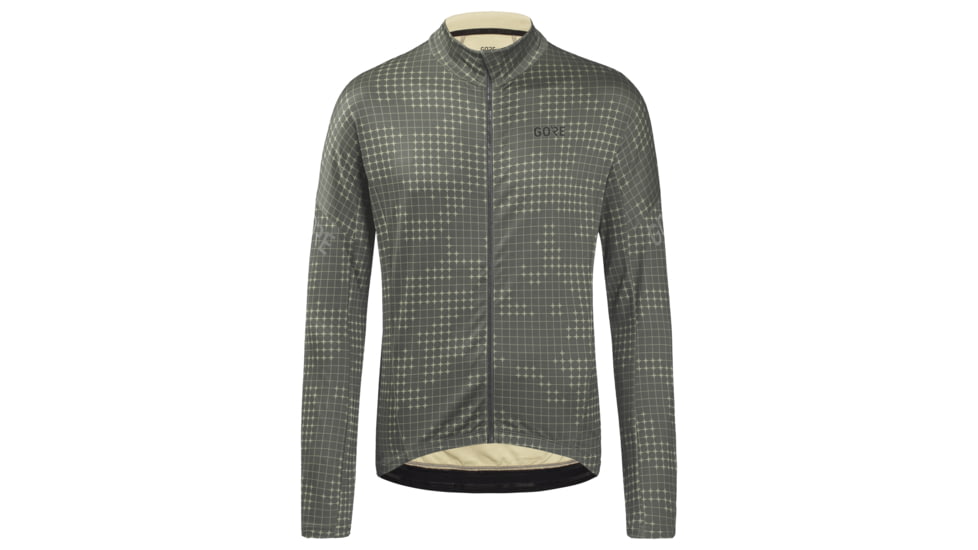 GOREWEAR Progress Thermo Grid Camo Cycling Jersey Mens in Tech Beige/Lab Gray XL Slim fit 57BAE138, 100909-BGBF-XXL