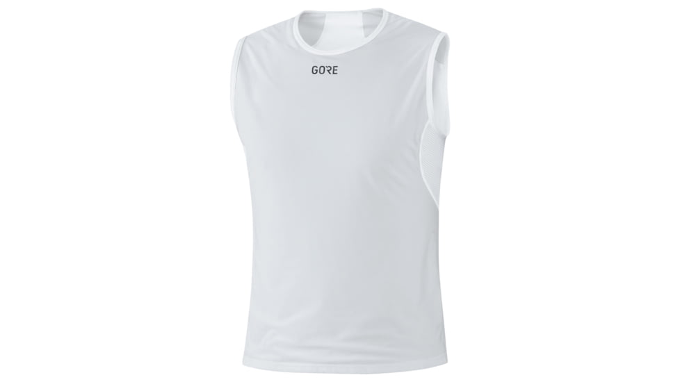 GOREWEAR Mens M WINDSTOPPERR Base Layer Sleeveless Shirt in Light Grey/White XS Form fit Windproof 71F46D67, 100025-9201-S