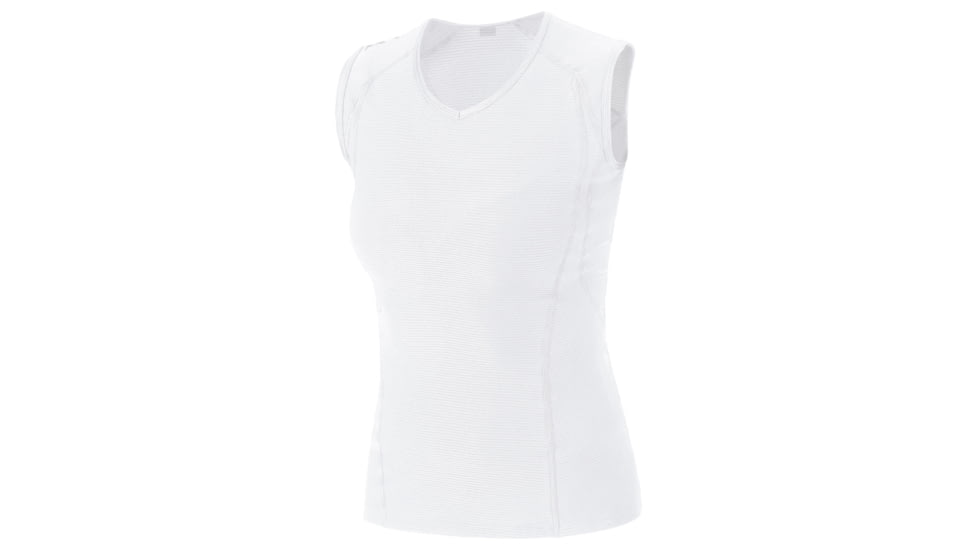 GOREWEAR Womens M Base Layer Sleeveless Shirt in White Large 12-14 Form fit Moisture Wicking 9AFFB04D, 100017-0100-42