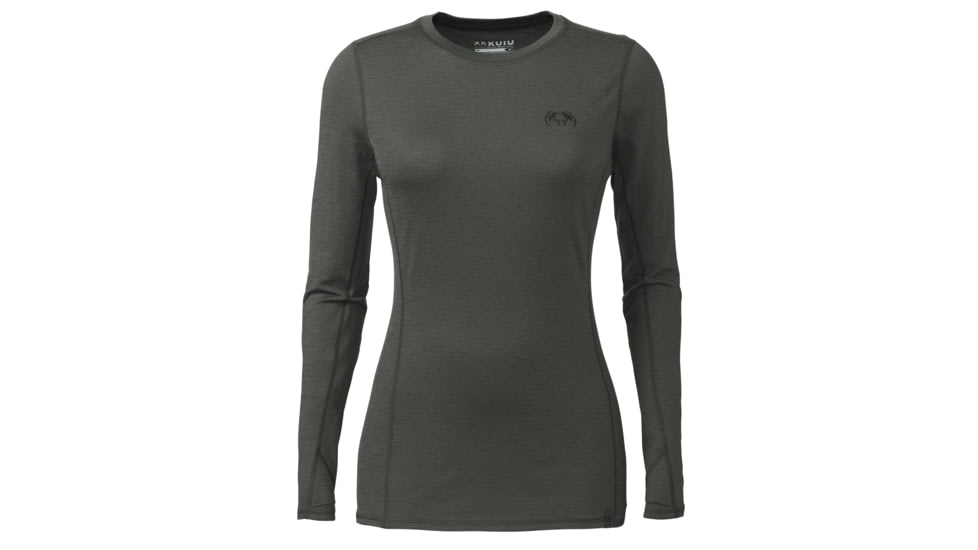 Kuiu ULTRA 145 Long Sleeves Crew Hunting Shirt - Women's, Charcoal, XL, Merino, Adult, Female, 7462095618206
