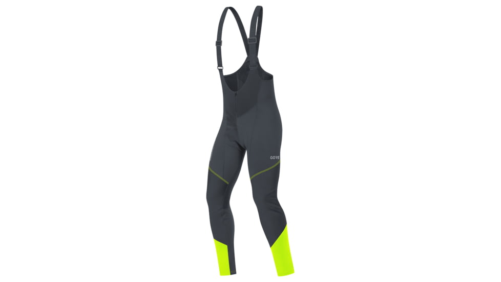 GOREWEAR Mens C3 WINDSTOPPERR Cycling Bib Tights+ in Black/Neon Yellow Medium Form fit Windproof 7E1BE346, 100337-9908-L