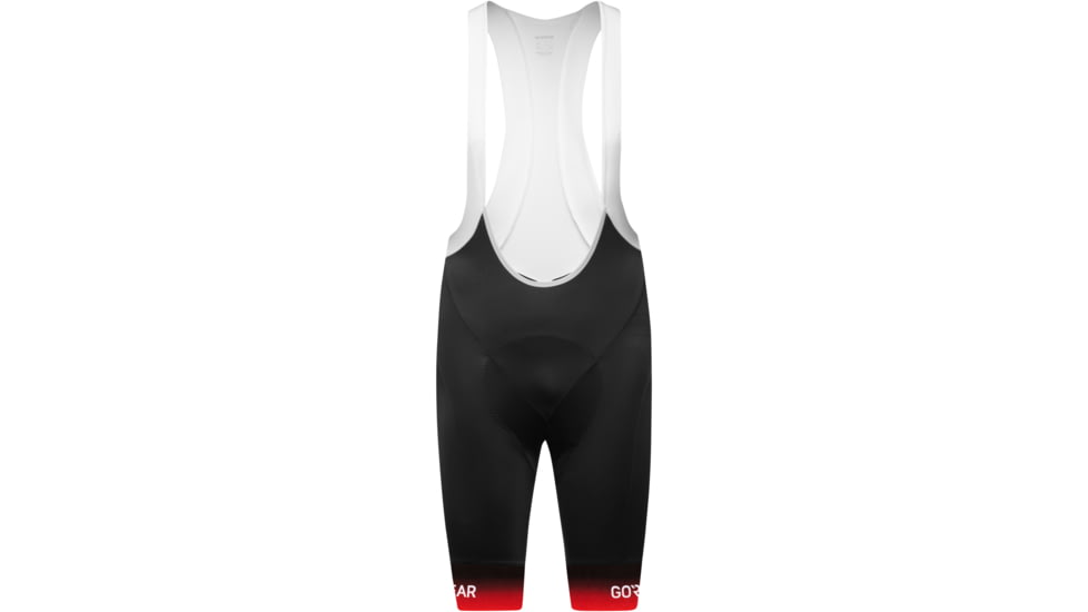 GOREWEAR C5 Fade Bib Cycling Shorts+ Mens in Black / Fireball Medium Form fit 1A9A4C6C, 101113-99AY-L