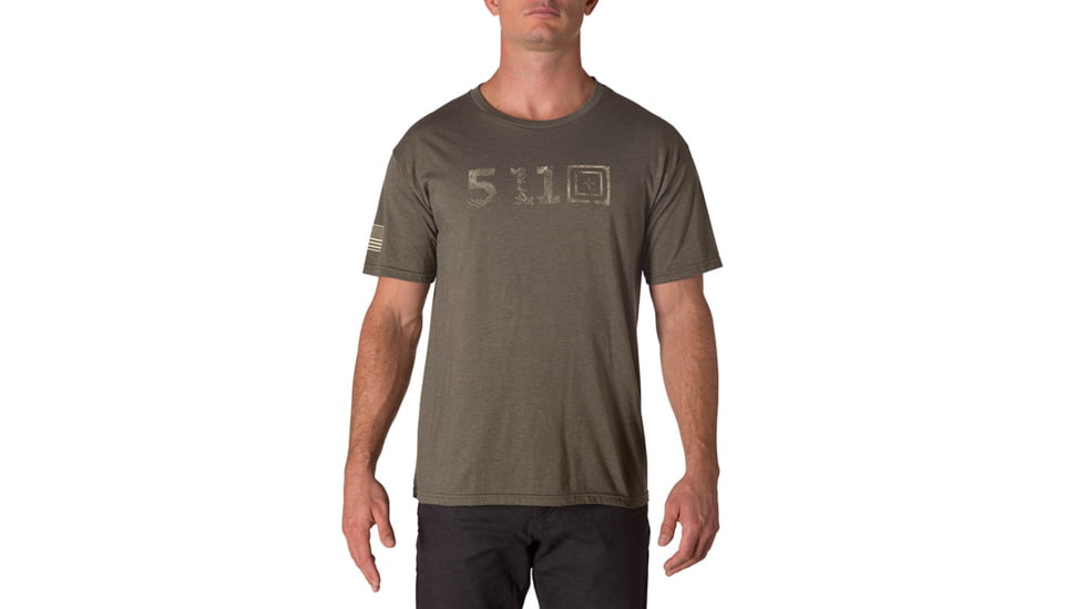 5.11 Tactical Legacy Topo Fill T-Shirt - Mens, Extra Large, Military Green Heather, 41191AAEF-223-XL