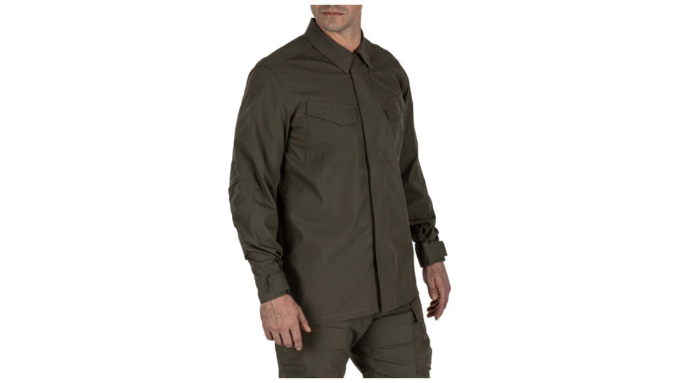 5.11 Tactical Quantum TDU FD Long Sleeve Shirt - Mens, Ranger Green, Large, 72524-186-L-R