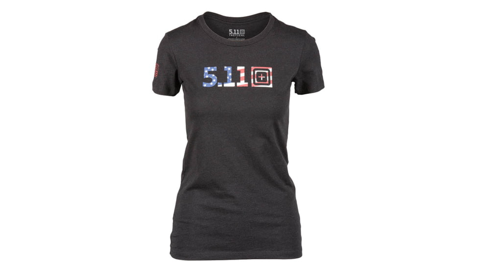 5.11 Tactical Legacy Usa Flag Fill T-Shirt - Womens, Black, Large, 31014AAIF-135-L