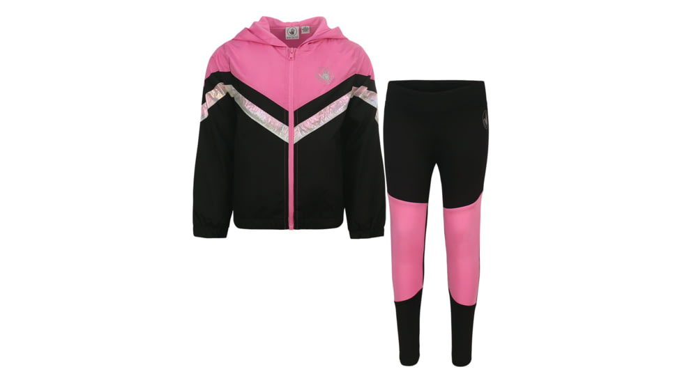 Body Glove Girls Two-Piece Track Suit - Pink / Black 595B3F1C, 12, Pink/Black, 8397BGF31-B-Pink-Black-12