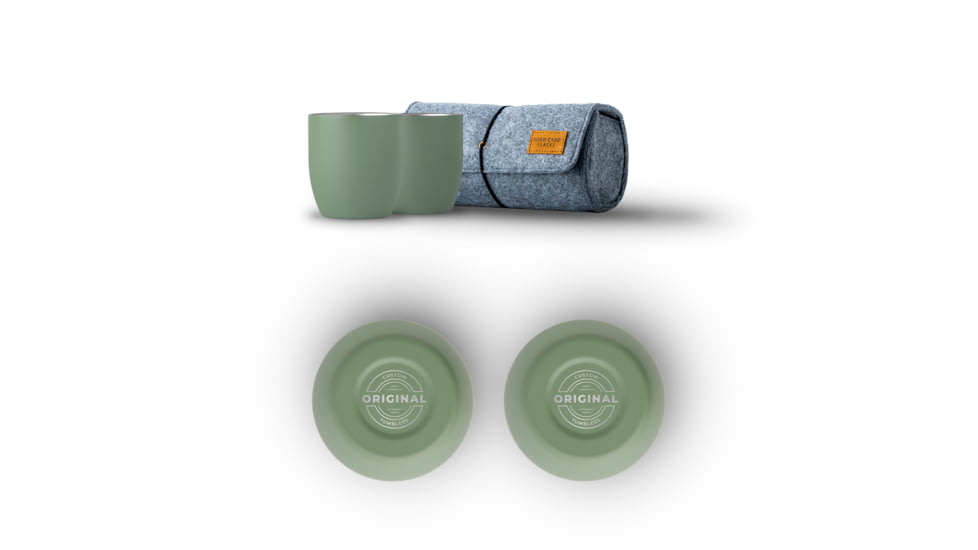 High Camp Flasks Custom Engraved Parkside Tumbler 2-Pack w/ Soft Case, Parasol Grey, 10.5 oz, 9387661951252