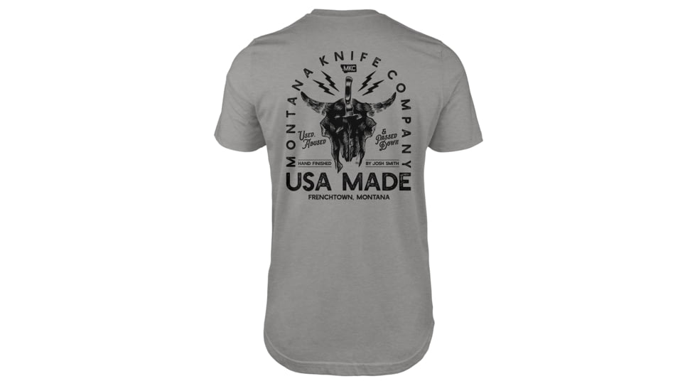 Montana Knife Company MKC Bison Skull Tee - Men's, Heather Grey, Extra Large, MKC-000710