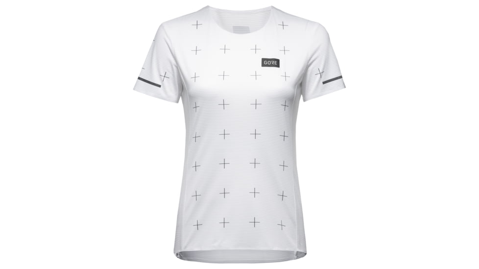 GOREWEAR Contest Daily Running Tee Womens in White XS 0-2 Slim fit A3228A74, 100888-0100-36