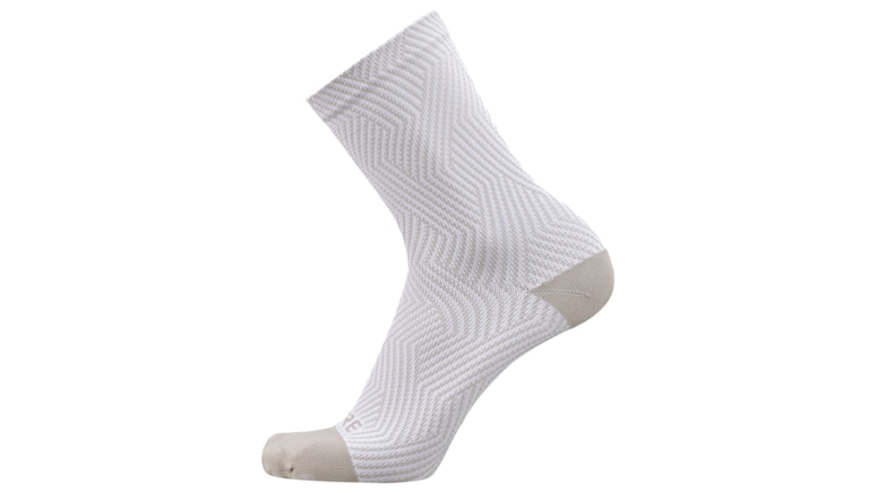 GOREWEAR C3 Mid Socks in White/Light Grey 3.5-5 Moisture Wicking 87295FEB, 100227-0192-S