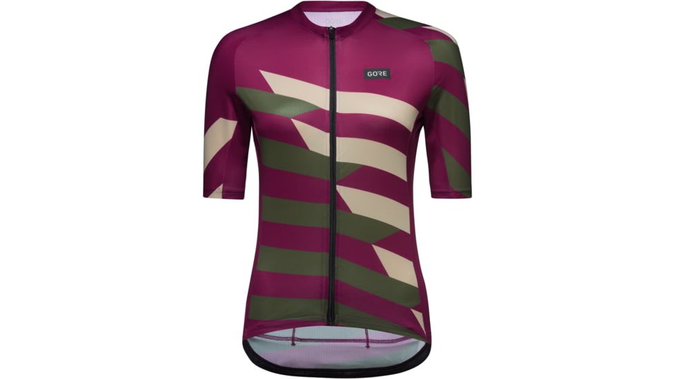 GOREWEAR Spirit Signal Chaos Cycling Jersey Womens in Process Purple/Utility Green XS 0-2 Form fit 5860A86A, 101062-BQBH-36
