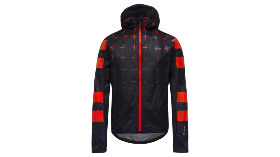 GOREWEAR Endure GORE-TEX Cycling Jacket Mens in Black/Fireball Medium Regular fit Waterproof 227A1633, 100816-99AY-L