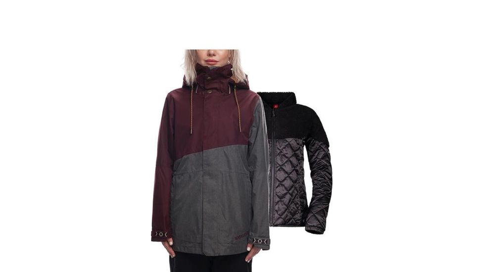 686 Smarty 3-in-1 Siren Jacket - Womens, Grey Melange Colorblock, Small, L8W306-GRY-S