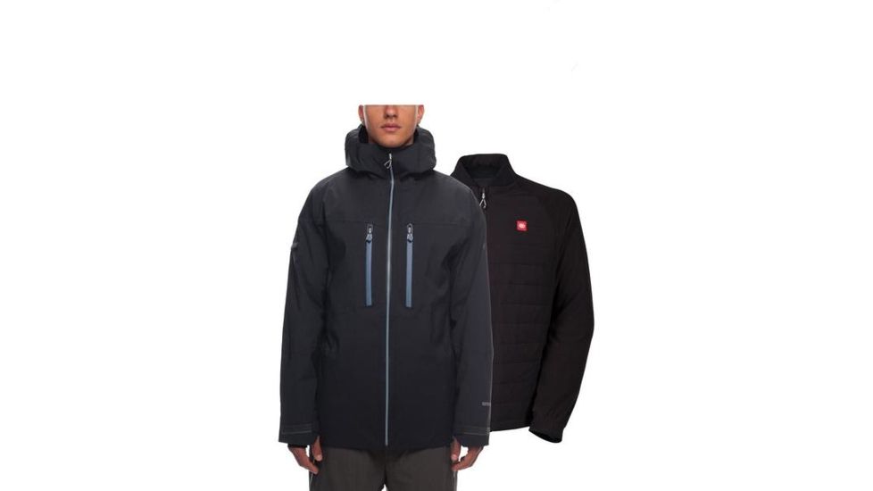 686 Stretch Gore-Tex Smarty 3-in-1 Weapon Jacket - Mens, Black, Small, L8W101-BLK-S