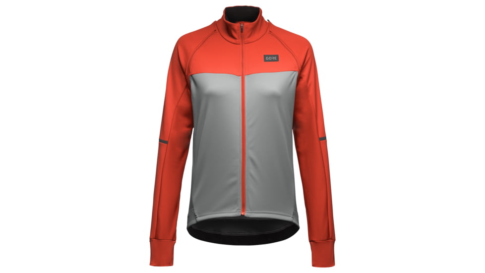 GOREWEAR Phantom Cycling Jacket Womens in Lab Gray/Fireball XL 16-18 Slim fit Windproof 0C07C79E, 100821-BFAY-44