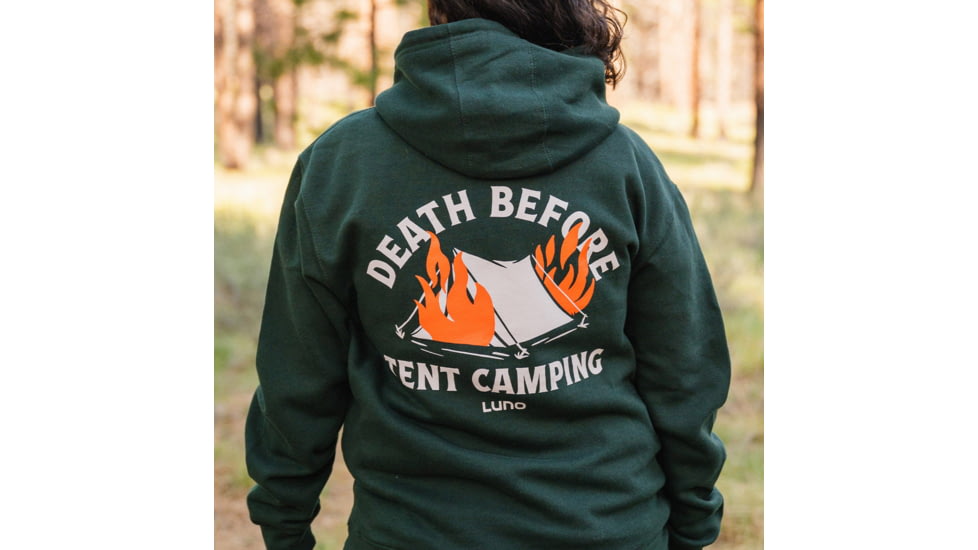 Luno Death Before Tent Camping Hoodie, Small, LAP-005-R1-S