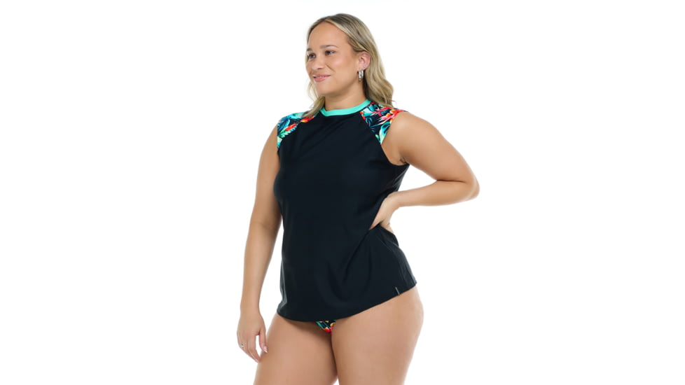 Body Glove Colola Exhale Plus Size Rashguard - Colola / Black A7394367, 3X, Colola / Black, 39-634745X-Colola-Black-3X