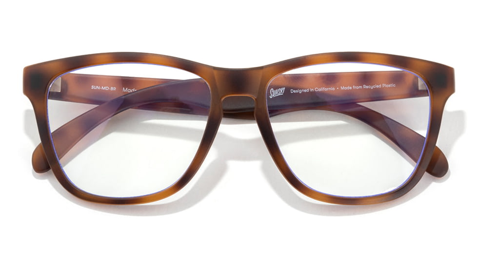 Sunski Classic Blue Light Sunglasses, Tortoise Blue Light/Clear, One Size, SUNB-MD-TO