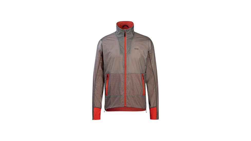 GOREWEAR Drive Running Jacket Mens in Lab Gray/Fireball 2XL Slim fit Windproof B7C8AEE2, 100843-LA-XX