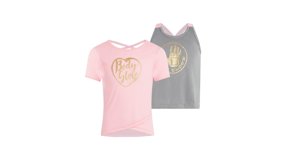 Body Glove Girls Short-Sleeve Shirt and Tank Top Set 7-12 - Pink &amp; Grey 34B2B89B, 10, Pink &amp; Grey, 8499BGS30-A-10