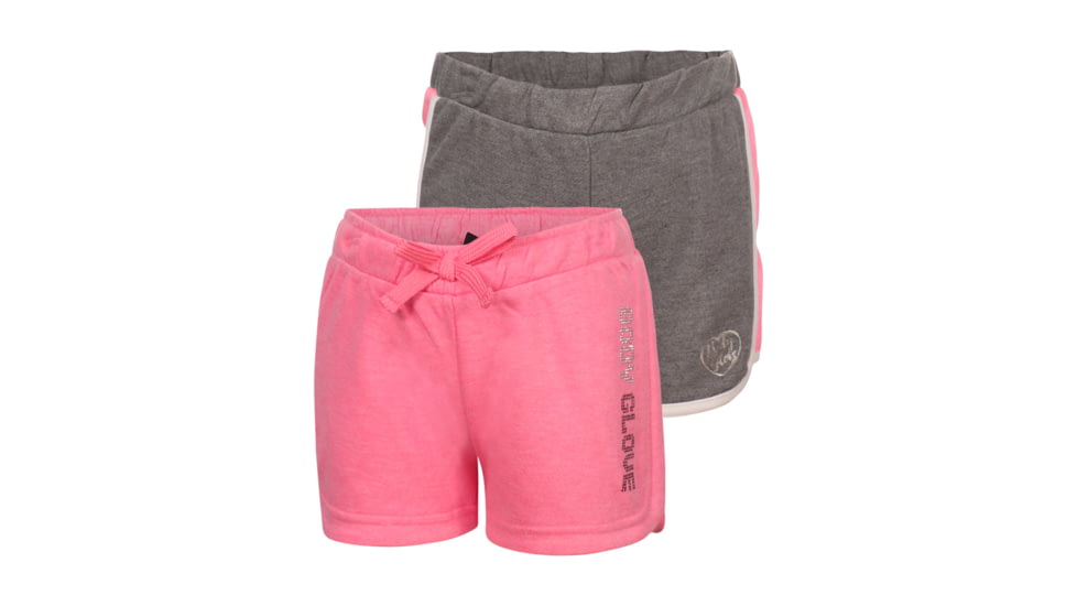 Body Glove Girls Solid and Side-Stripe Shorts Set 7-12 - Pink &amp; Dark Grey 12D689BB, 8, Pink &amp; Dark Grey, 8385BGS31-B-8
