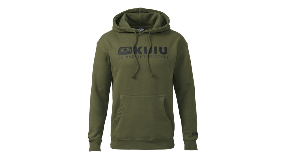 Kuiu Block Logo Hoodie - Men's, Army, 3XL, Cotton, Adult, Male, 7305809559710