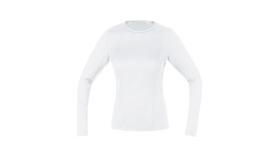 GOREWEAR Womens M Base Layer Long Sleeve Shirt in White 2XS Form fit Moisture Wicking 29853980, 100015-0100-34