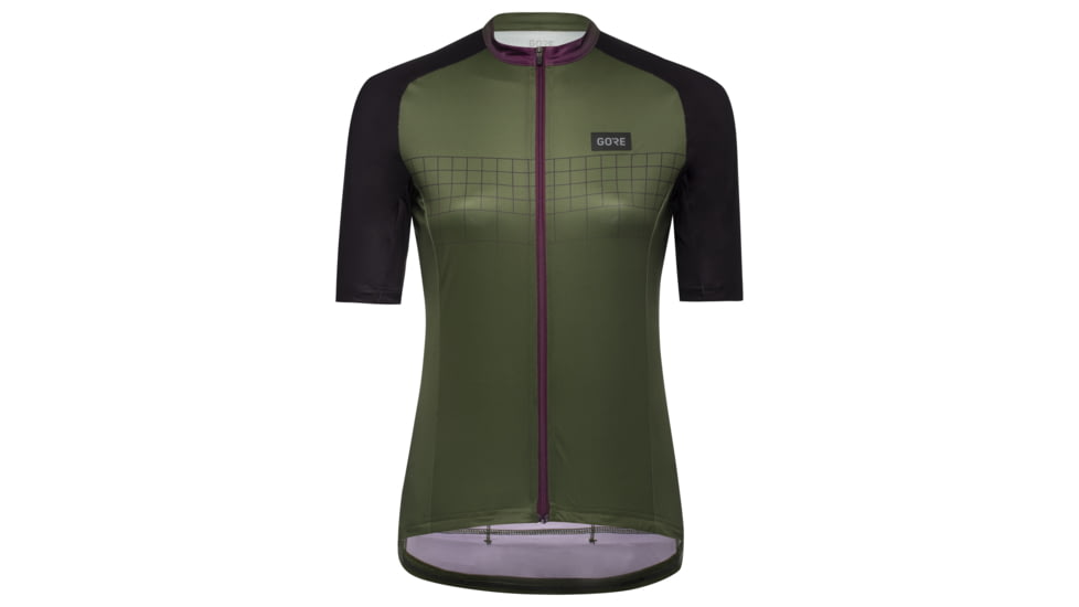 GOREWEAR Grid Fade Cycling Jersey 2.0 Womens in Utility Green/Process Purple 2XS Slim fit 3BD9799A, 100973-BHBQ-34