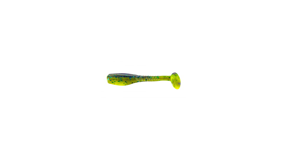 Big Bite Baits Swimming Crappie Minnr Soft Baits, 10 per Pack, Junebug/Chartreuse, 2 inch, 2SWMNR