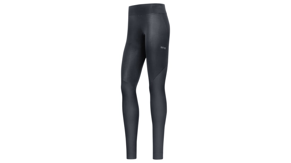 GOREWEAR R3 Womens Partial WINDSTOPPERR Running Tights in Black Medium 8-10 Form fit Windproof 10B78496, 100290-9900-40